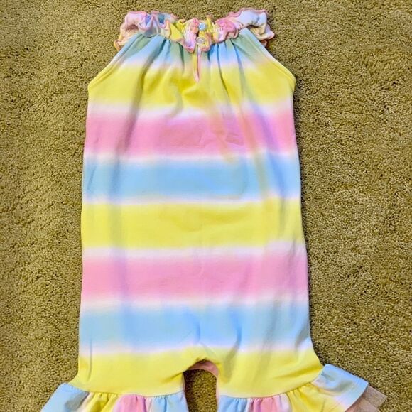 Bonnie Baby Girls Pastel Unicorn Romper 24m NWOT - Picture 2 of 5